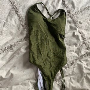 Dark green bathing suit